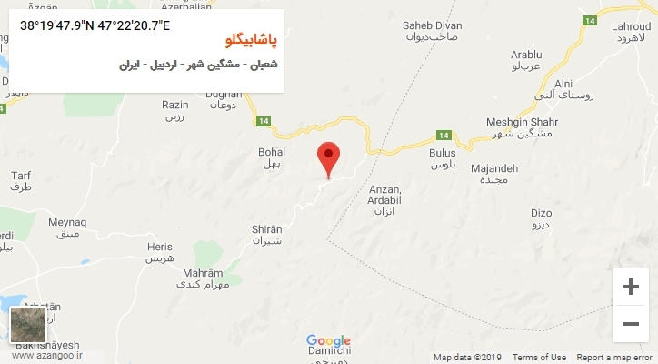 روستای پاشابیگلو بر روی نقشه