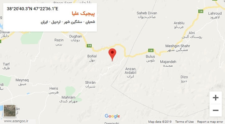 روستای پیجیک علیا بر روی نقشه