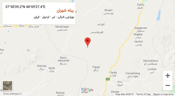 روستای پیله شهران بر روی نقشه