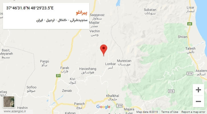 روستای پیرانلو بر روی نقشه