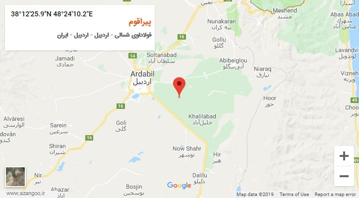 روستای پیراقوم بر روی نقشه