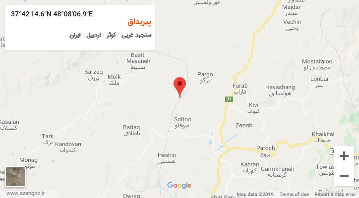 روستای پیربداق بر روی نقشه