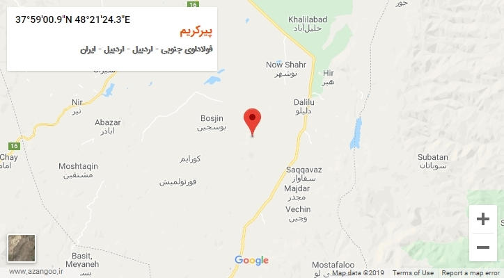 روستای پیرکریم بر روی نقشه
