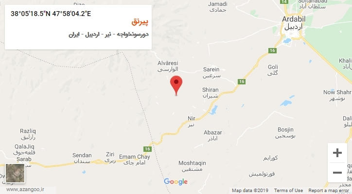روستای پیرنق بر روی نقشه