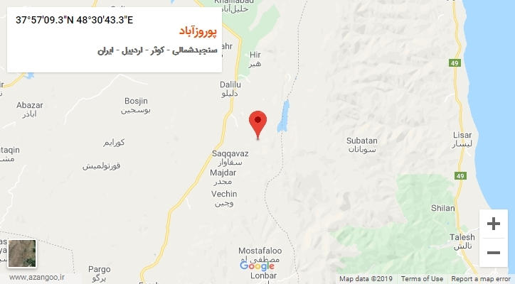 روستای پوروزآباد بر روی نقشه