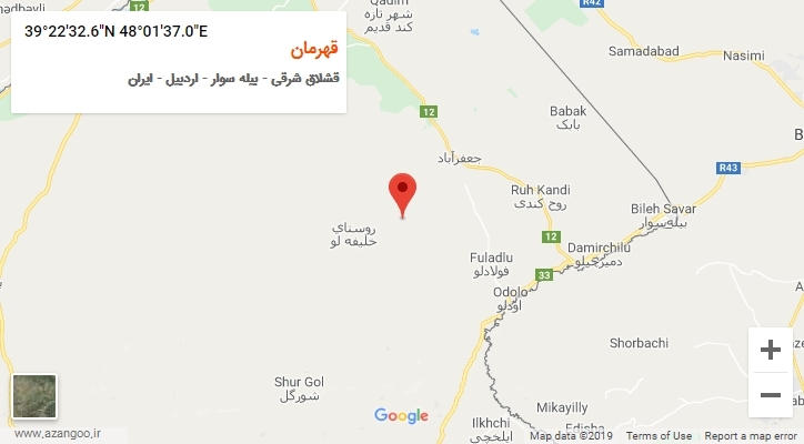روستای قهرمان بر روی نقشه