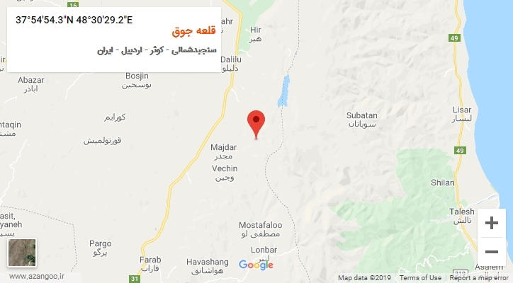 روستای قلعه جوق بر روی نقشه