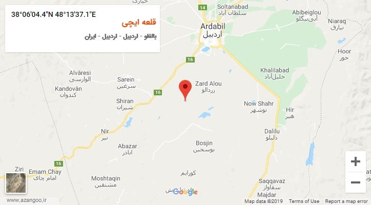 روستای قلعه ایچی بر روی نقشه