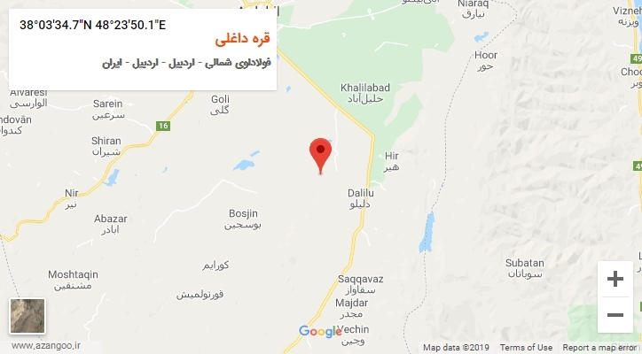 روستای قره داغلی بر روی نقشه