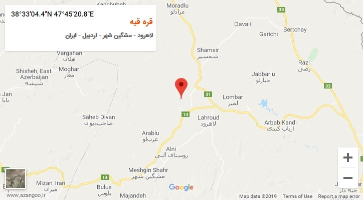 روستای قره قیه بر روی نقشه