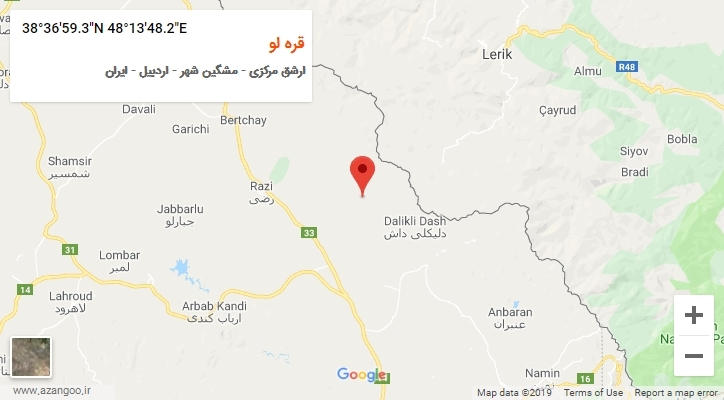 روستای قره لو بر روی نقشه