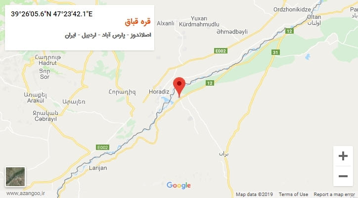 روستای قره قباق بر روی نقشه