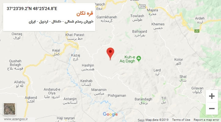 روستای قره تکان بر روی نقشه