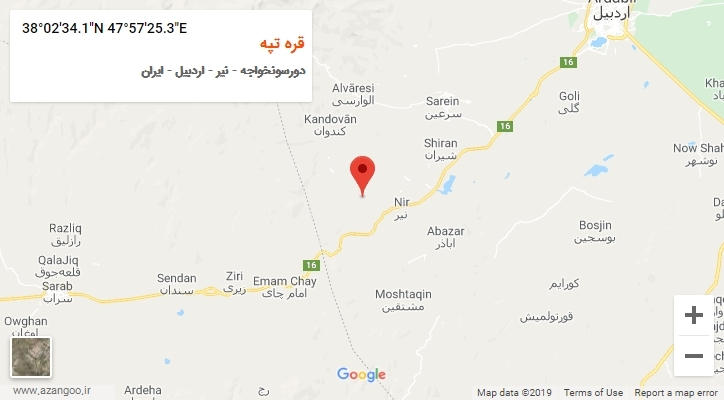 روستای قره تپه بر روی نقشه
