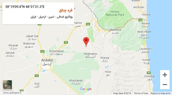 روستای قره چناق بر روی نقشه