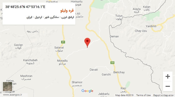 روستای قره ولیلو بر روی نقشه