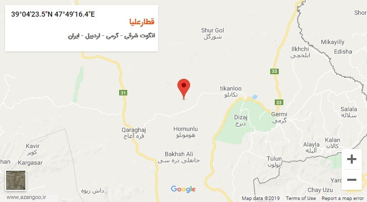 روستای قطارعلیا بر روی نقشه
