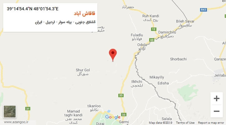 روستای قاقاش آباد بر روی نقشه
