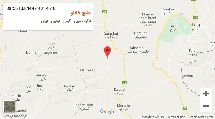 روستای قلنج خانلو بر روی نقشه