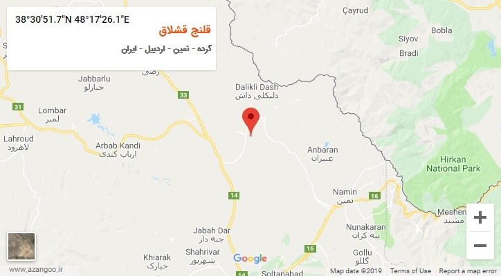 روستای قلنج قشلاق بر روی نقشه