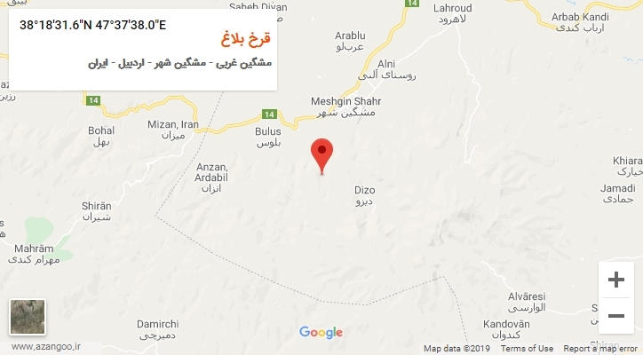 روستای قرخ بلاغ بر روی نقشه