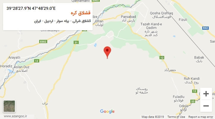 روستای قشلاق کره بر روی نقشه