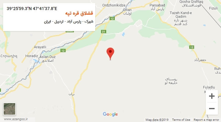 روستای قشلاق قره تپه بر روی نقشه