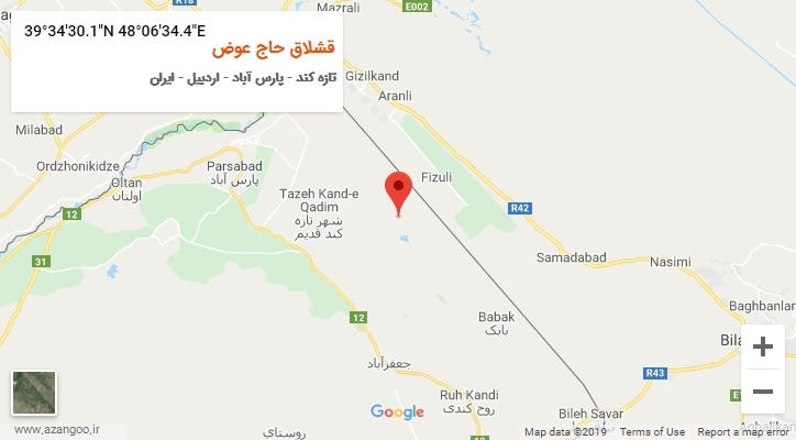 روستای قشلاق حاج عوض بر روی نقشه
