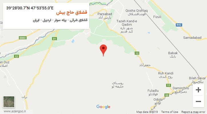 روستای قشلاق حاج بیش بر روی نقشه