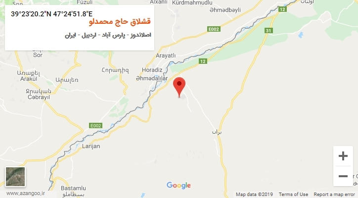 روستای قشلاق حاج محمدلو بر روی نقشه