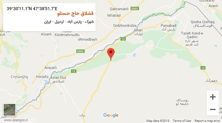 روستای قشلاق حاج حسنلو بر روی نقشه