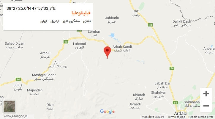 روستای قیلپنلوعلیا بر روی نقشه