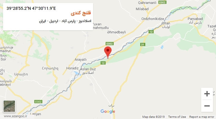 روستای قلنج کندی بر روی نقشه