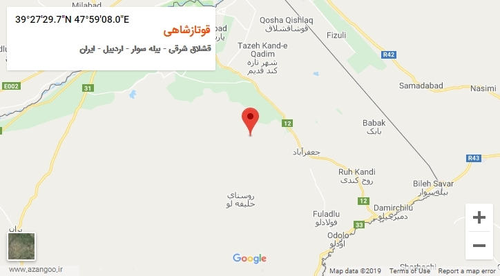 روستای قوتازشاهی بر روی نقشه