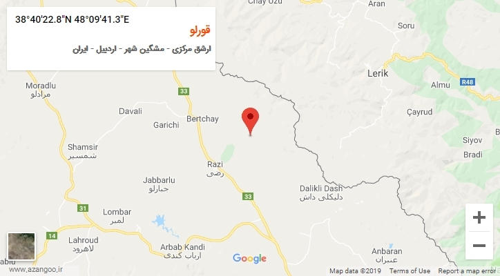 روستای قورلو بر روی نقشه