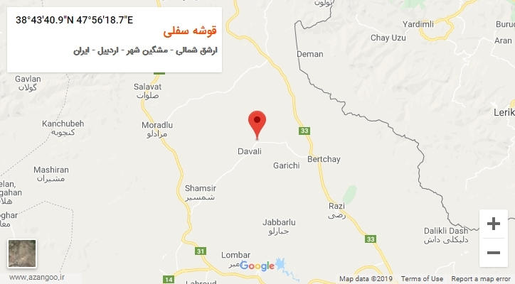 روستای قوشه سفلی بر روی نقشه
