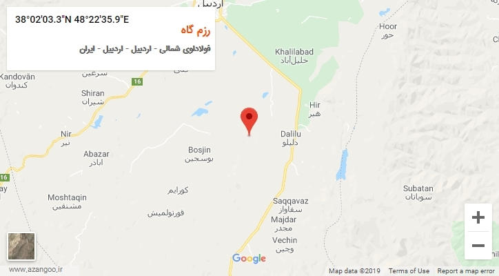 روستای رزم گاه بر روی نقشه