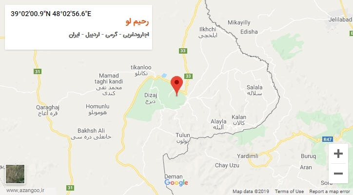 روستای رحیم لو بر روی نقشه