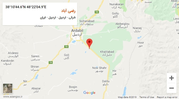 روستای رضی آباد بر روی نقشه