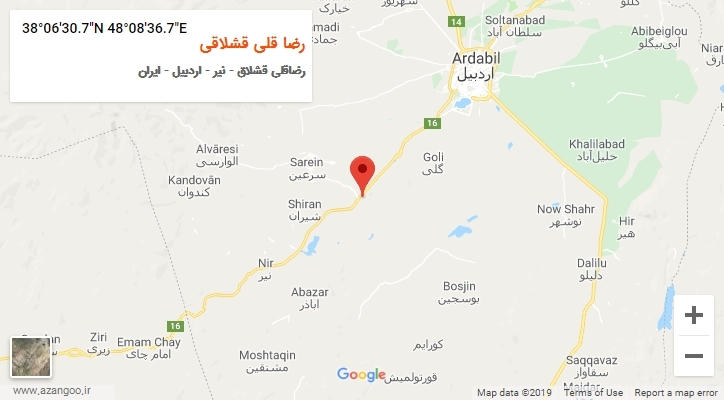 روستای رضا قلی قشلاقی بر روی نقشه