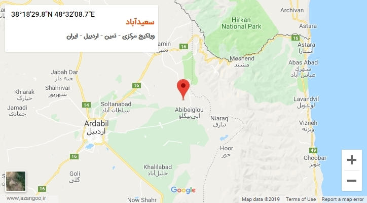 روستای سعیدآباد بر روی نقشه