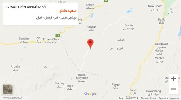 روستای سعیدخانلو بر روی نقشه
