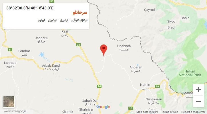 روستای سرخانلو بر روی نقشه