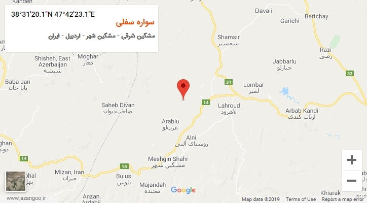 روستای سواره سفلی بر روی نقشه