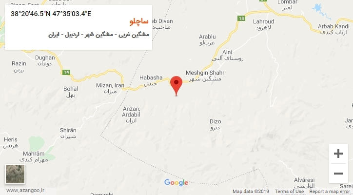 روستای ساچلو بر روی نقشه