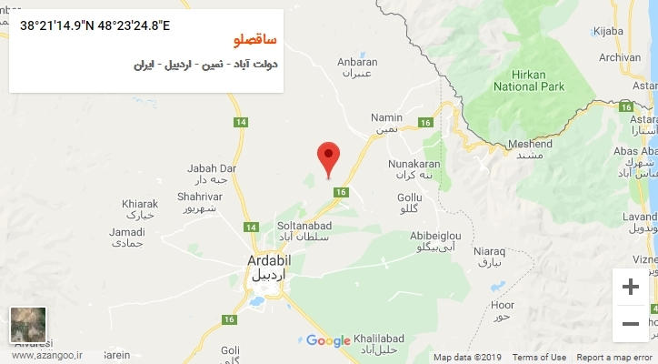 روستای ساقصلو بر روی نقشه