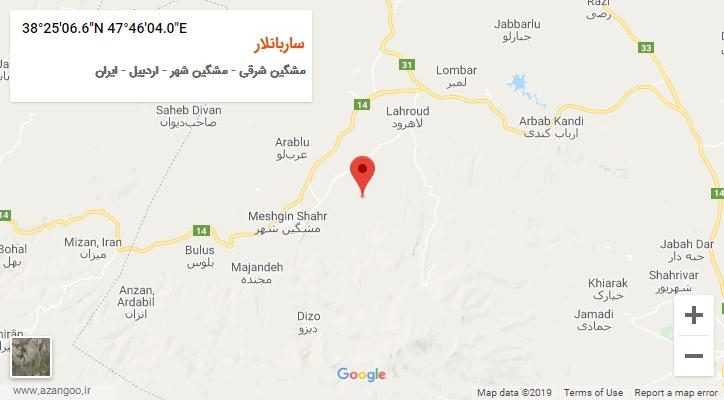 روستای ساربانلار بر روی نقشه