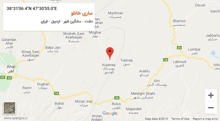 روستای ساری خانلو بر روی نقشه