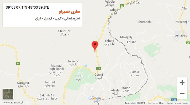 روستای ساری نصیرلو بر روی نقشه