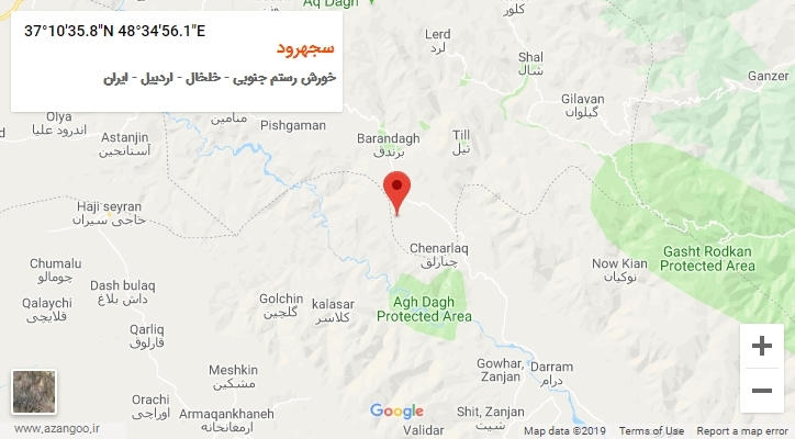 روستای سجهرود بر روی نقشه